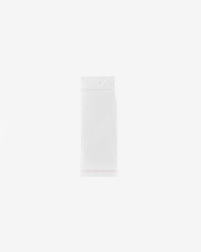 OPP White Self-Adhesive Bag w/Hang Hole, thickness: 0.062mm