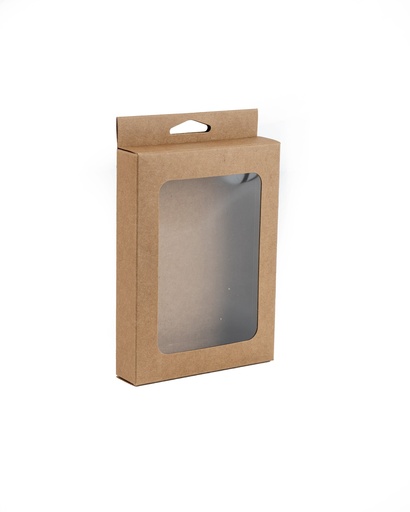 [BKH1408P10] Kraft Hang Box w/ PVC Window (window area: 6 x 10cm) 10pcs/pack