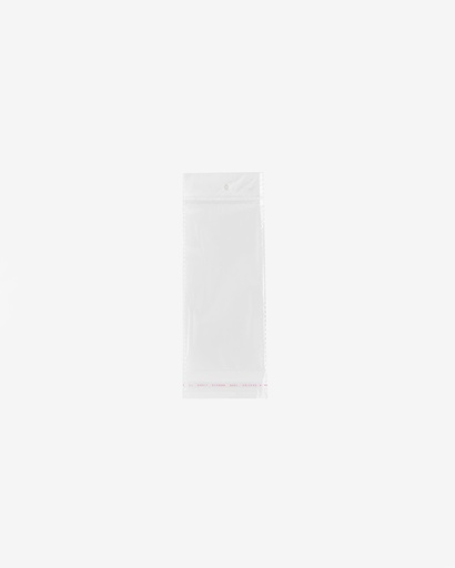 OPP White Self-Adhesive Bag w/Hang Hole, thickness: 0.062mm