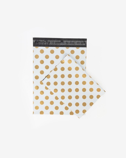 [PMP1013P10] Mailing Bag Polka Dot Gold